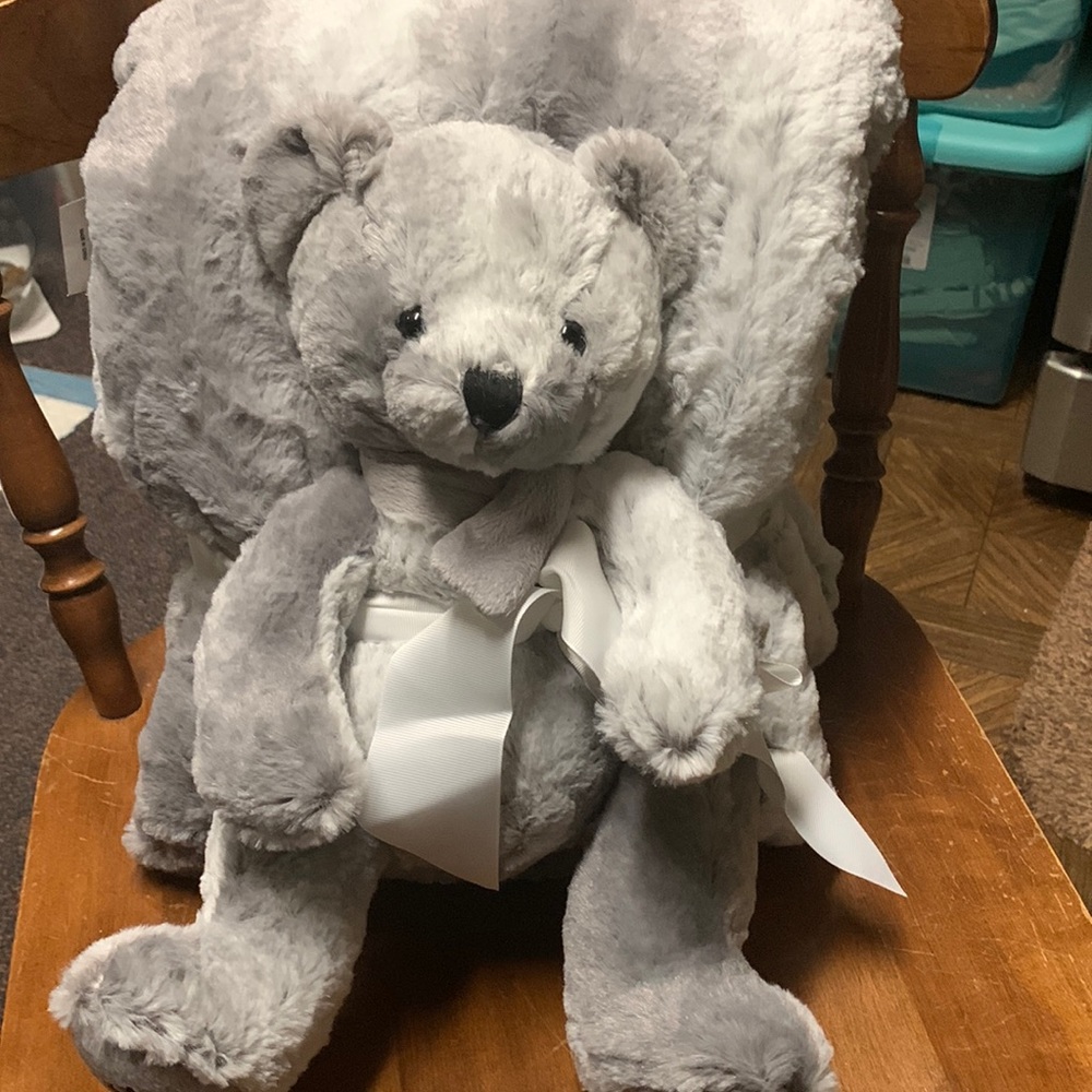 Fabulous Faux Fur Throw and Teddy Bear